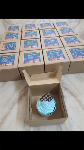 “Sweet thank‑you gifts 🎁🍰 – customised cupcake boxes for the birthday party favours!”