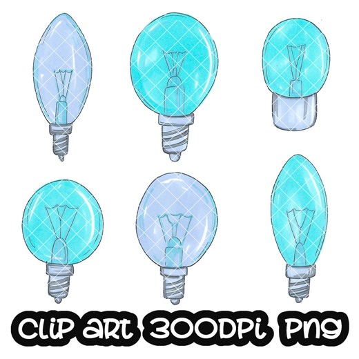 Light Bulb Clip Art, Watercolor Clipart (PNG, Instant Download) - Etsy