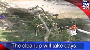 An EF-1 tornado touched down in Concord, Massachusetts yesterday morning. It went about half a mile at 100 miles per hour. Take a look at the destruction -- it only took seconds. Today, the cleanup continues. | Boston 25 News
