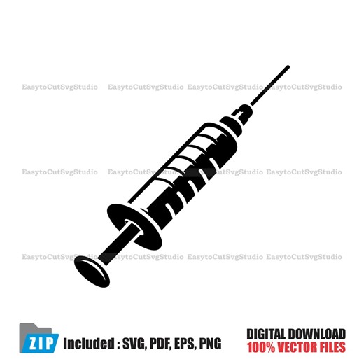 Syringe SVG: Medical Injection Vector Nurse Doctor Cricut PNG Printable Design (digital Download) - Etsy