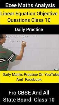 🎯 Linear Equations Rapid Fire – Objective Question Quiz! Important For 10th Class CBSE & State Board