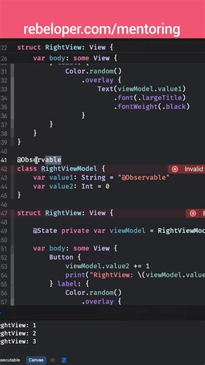 SwiftUI didn’t break, the mental model changed. This is why ObservableObject no longer feels right. 👉 Mentoring: https://rebeloper.com/mentoring #SwiftUI #ObservableObject #iOSDev #SwiftLang #AppleDev | Rebeloper