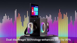 Smart Karaoke Machine with Lyrics Display, Built-in 14.0" Touch Screen, with Bluetooth Party Speaker and Two Wireless Mics, Portable PA System for Home Outdoor Party (Large)