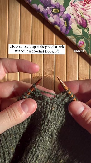 Super easy trick to pick up one or more dropped stitches without using a crochet hook 🪡 Very useful when I’m not knitting at home and I don’t have all the knitting tools with me. Did you know this trick? 🥰 #knit #knitinspiration #knittinginspiration #knittingaddict #knittingtherapy #knittips #knittingtechniques #knittingtips #knittingtipsandtricks #knittingtip #knitlove #knitter #knitters #knittersgonnaknit #crochet #crochethook #happyknitting #knittingonthego #knittersofinstagram #knittersoft