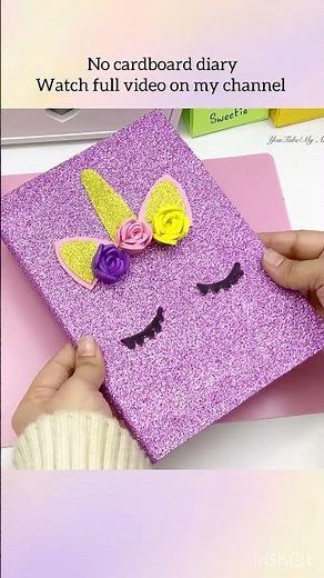 how to make unicorn diary with paper without cardboard 🦄✨| diary without gluegun