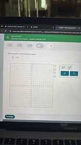 Plot the point on the Cartesian plane.(2, -9)... | Filo