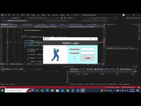 Cricket World Cup Management System Using C#