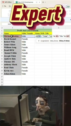 Excel Expert Trick | Separate Male and Female Names in Excel | Office Excel Pro