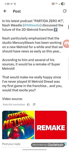 Rumor super metroid remake