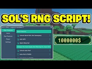 Sol's RNG Script GUI / Hack (QUICK ROLL, AUTOFARM, INFINITE COINS, AND MORE) *PASTEBIN*