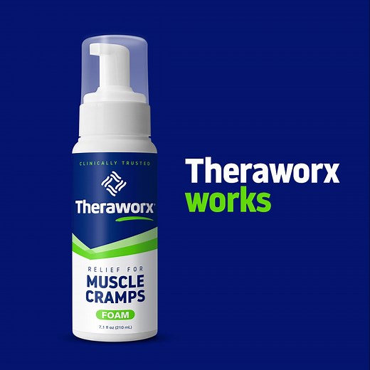 Theraworx for Muscle Cramps is a clinically trusted foam that helps soothe post-cramp soreness without any mess or strong odor! | Theraworx