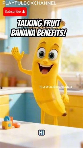 Fun Talking Fruit AI Banana Benefits Healthy Eating Habits #shortsfeed #fruit #banana