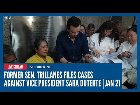 LIVE: Trillanes files cases vs Vice President Sara Duterte at Ombudsman | Jan 21