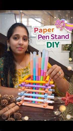 DIY Paper Pen Stand | Best Out of Waste | Easy Paper Craft for Study Table Decor#diy #youtubeshorts