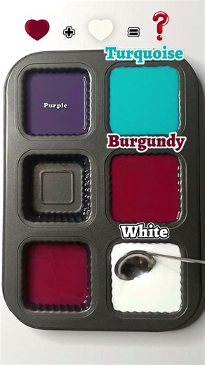 😍🎨 The magic of mixing 3 colors Turquoise + Burgundy + White and it's amazing. #asmr #colormixing