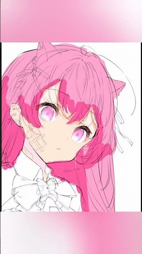 【一年ぶりに】Ameもちさんの線画を塗りました！#イラストメイキング