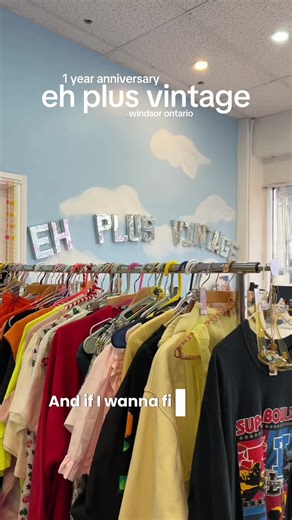 🫶 happy anniversary to one year on ottawa st to eh plus vintage in windsor ontario if you can visit this weekend they got a balloon wall with special discounts this girlie ever since she’s been in downtown windsor has always spoken up for the community and given back. she curates an awesome selection of items and lovelovelove seeing good people making their dreams come to life. #vintage #vintageclothes #windsorontario #smallbusiness #nostalgia