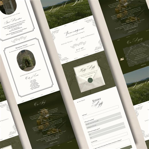 Wedding Website Canva Template, Editable Vintage Wedding Website, Old Money Custom Wedding Web, Digital Wedding Website, Digital Download - Etsy