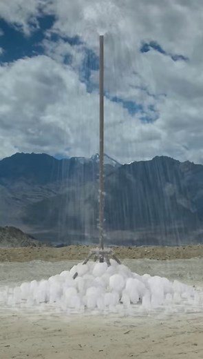 2.4M views · 25K reactions | Artificial glaciers that will irrigate trees and crops are a simple yet creative approach to prevent acute water shortages.  Rolex Awards for Enterprise | Interesting Engineering | Facebook
