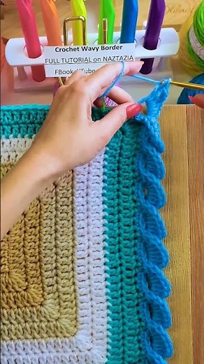 Crochet Wavy Border Stitch Pattern #shorts