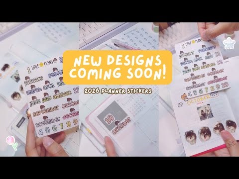 2026 Planner Stickers | Monthly Date Labels, Hobonichi Yearly Index Covers (Coming Soon!)