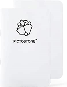 Pictostone Stone Paper 100% Waterproof, Weatherproof Notebook, Silk Soft Cover, Passport Sized (2 Pack) - Ruled - 3.5" x 5.5" (90 mm x 140mm), 48 pages each