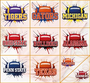 3D Football Drip College Team Logo DTF Transfer: Ready to Press - Etsy