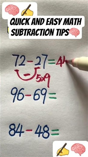 quick and easy math subtraction tips✍️🧠 #math #mathematics #education #shortsfeed #shorts #school