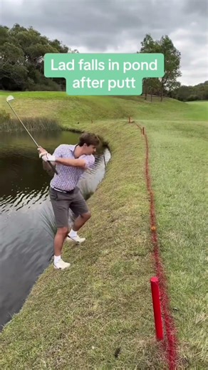Usually the golf ball finds the water. #golf #golffails