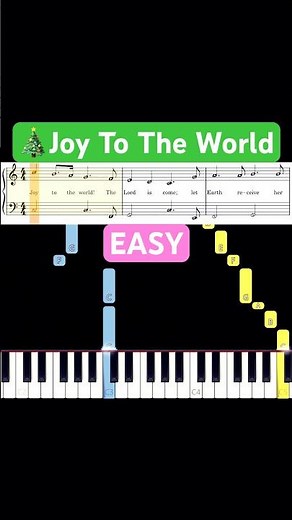 Joy To The World 🎄 (EASY Piano Tutorial) with Sheet Music | #piano #pianotutorial #christmascarols