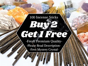 100 Incense Sticks BUY 2 GET 1 FREE!   Free Crystals! - Choose Your Scent (premium Quality Handmade Incense) - Etsy
