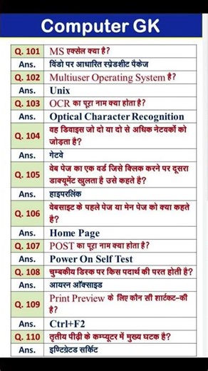 computer important questions and answers All types exam related
