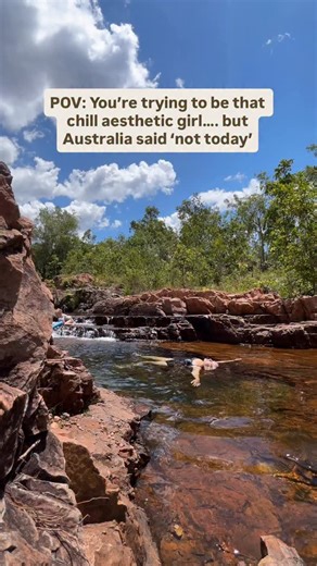 What this video doesn’t show you is that the same goanna tried to attack us about 5 minutes earlier 😭🤣 Just out here trying to live my peaceful Rockpool moment and nearly ended up in a wildlife documentary instead 💀 #JustAustraliaThings #LitchfieldNationalPark #AussieAdventures #GoannaEncounter #TravelAustralia #VanLifeAustralia #WildAustralia #OutbackAdventures #TravelFails #RealLifeMoments #ExploreNT | Rippin Around Oz