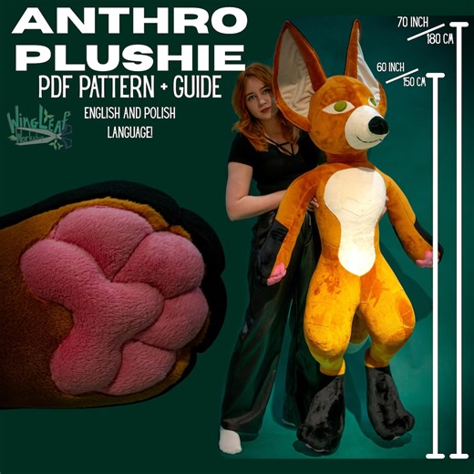HUMAN SIZE - Anthro Plushie - PDF Pattern + Guide (digital Download) | Canine / Wolf / Dog - Etsy Australia