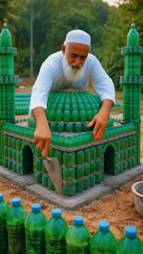He Built a Beautiful Mosque Using Only Plastic Bottles! 😲 | Amazing Bottle Mosque