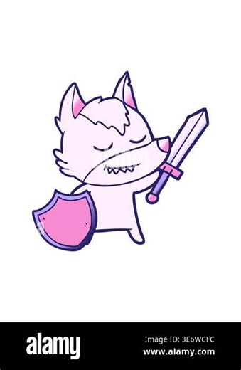 pixelize effect animation of friendly cartoon wolf design Stock Video Footage - Alamy