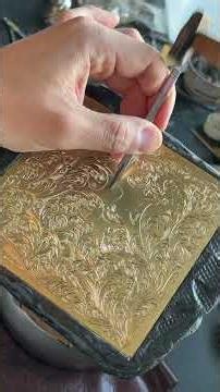 片切りタガネを使ったアカンサス唐草模様の彫金技法 #engraving #彫刻 #ArtCommunity #metalcraft