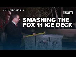 Chief Meteorologist Patrick Powell demolishes the FOX 11 Ice Desk