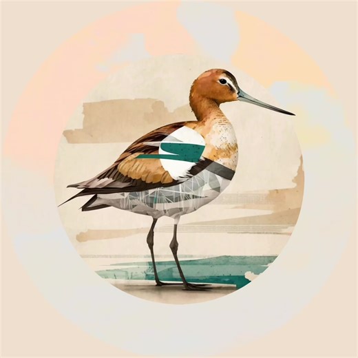 Collaged American Avocet Art in After Effects