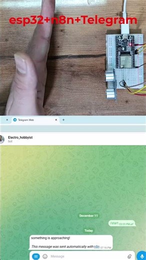 ESP32 Ultrasonic Sensor → Telegram Alerts Using n8n