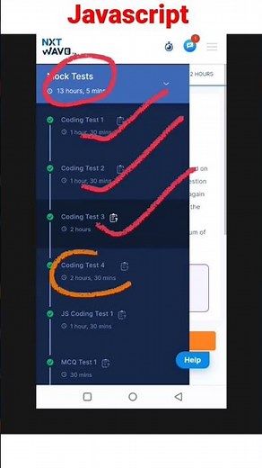 Mock Tests || Coding Test-1, 2, 3 & 4_Answers || JavaScript || Nxtwave - CCBP 4.0