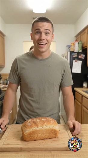 He Tried to Make Bread… BIG MISTAKE 😂🥖 #viral #funny #funnyvideos #prank #youtubeshorts #lol #comedy