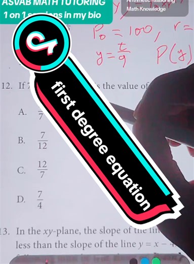 Mastering First Degree Equations for the ASVAB