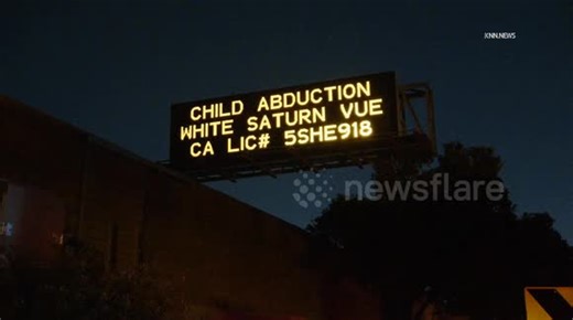 US, Los Angeles: Los Angeles Amber Alert Freeway Sign