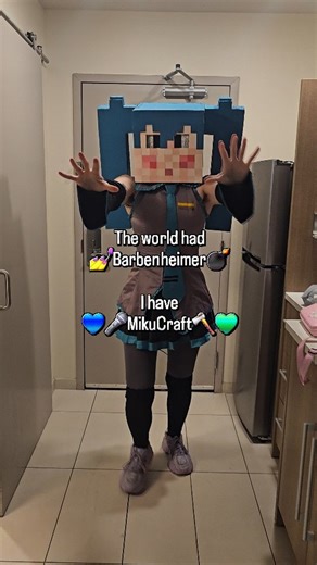Vailence the clown on Instagram: "They made me take it off in the theatre tho  - #mikumovie #colorfulstage #mikucraft #mikucosplay #minecraftmiku"