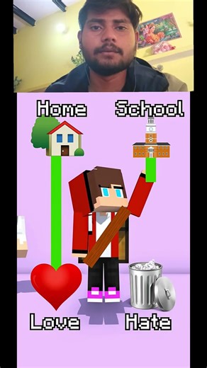 JJ Choose Home or School 😏🤕 - MAIZEN Minecraft Animation #shorts