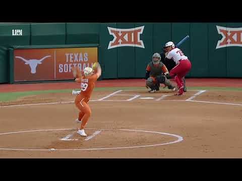 Texas college softball pitcher Sophia Simpson strikes out Jocely Alo