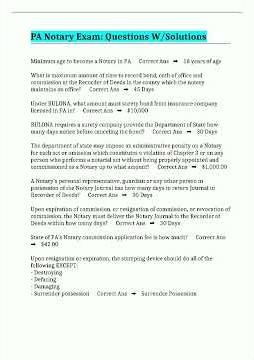 PA Notary Exam Questions WSolutions video