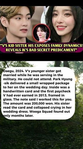 What V Sent His Sister on Her Wedding Day That Wooga Squad Never Knew
