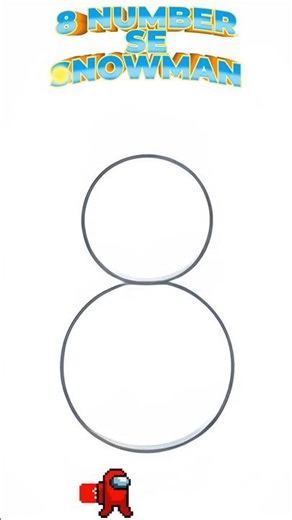 Number 8 Se Snowman ☃️ | Easy Winter Drawing